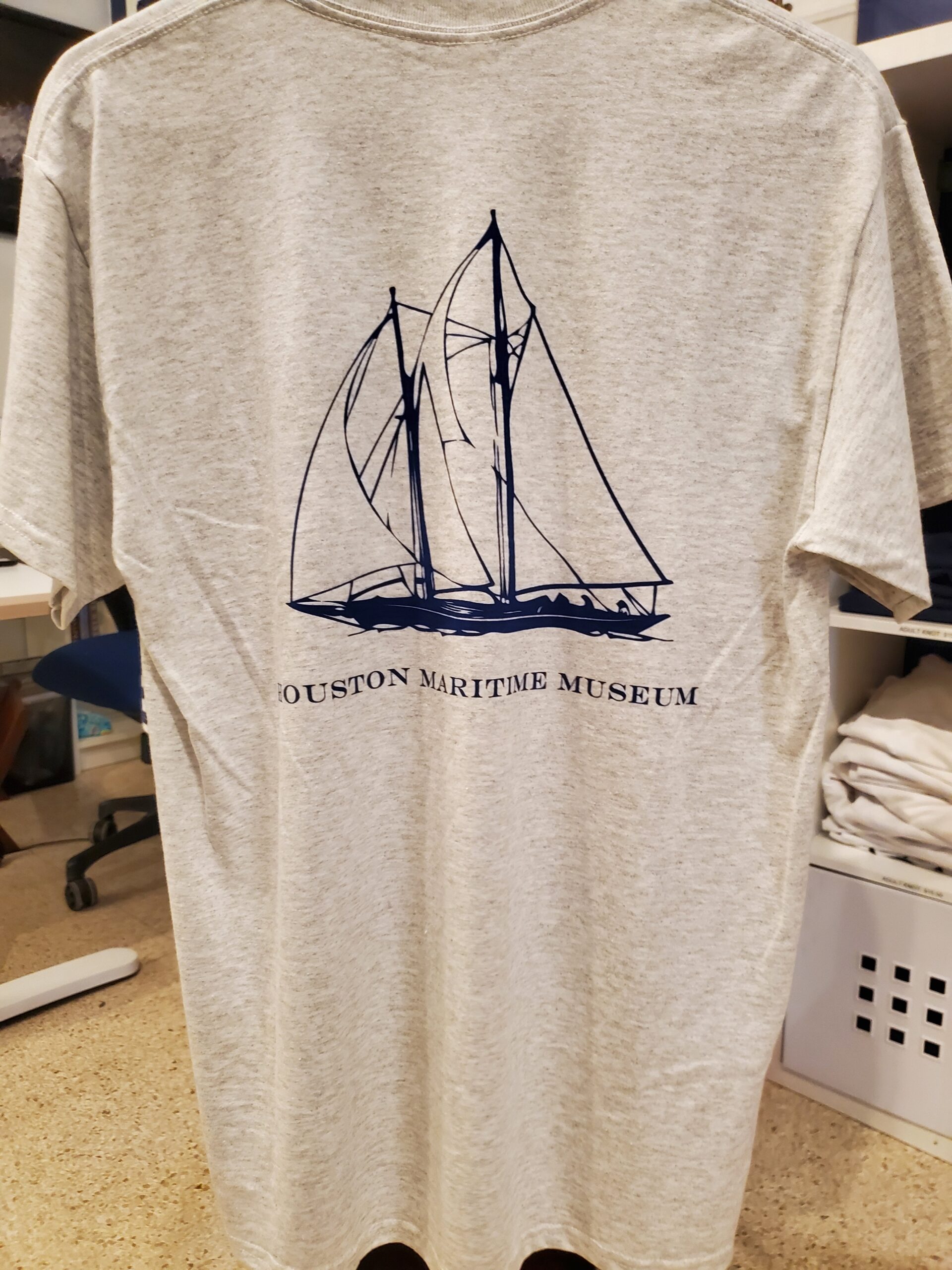 Grey Sailboat T-shirt - Houston Maritime Center & Museum