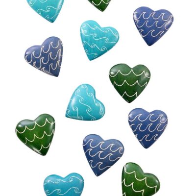 Ocean Waves Soapstone Heart Keepsakes - Valentine's Day Gifts