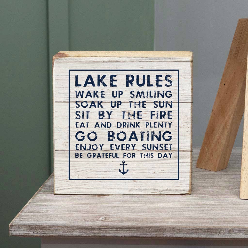 Lake Rules Block Sign 1 Lake Rules Block Sign
